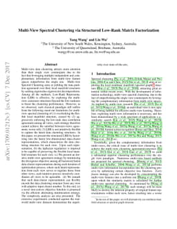 Multi-View Spectral Clustering via Structured Low-Rank Matrix
  Factorization