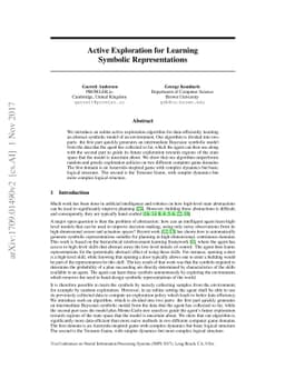 Active Exploration for Learning Symbolic Representations