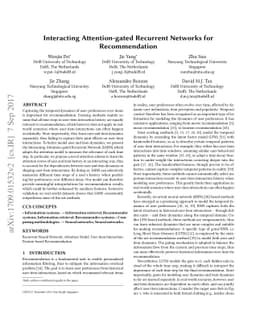 Interacting Attention-gated Recurrent Networks for Recommendation
