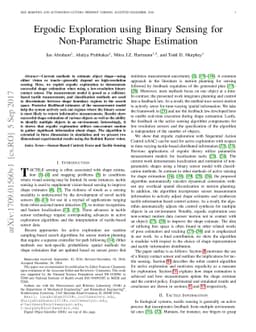 Ergodic Exploration using Binary Sensing for Non-Parametric Shape
  Estimation
