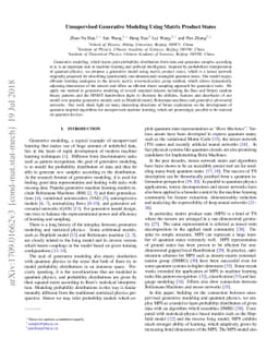 Unsupervised Generative Modeling Using Matrix Product States