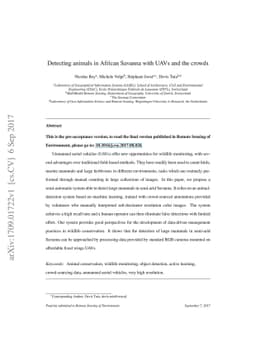 Detecting animals in African Savanna with UAVs and the crowds