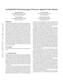 CacheShield: Protecting Legacy Processes Against Cache Attacks