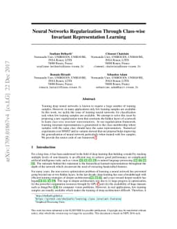 Neural Networks Regularization Through Class-wise Invariant
  Representation Learning