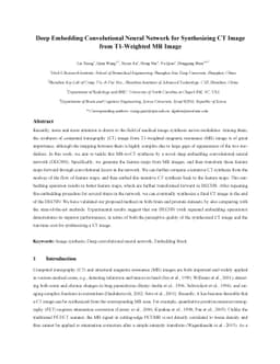 Deep Embedding Convolutional Neural Network for Synthesizing CT Image
  from T1-Weighted MR Image