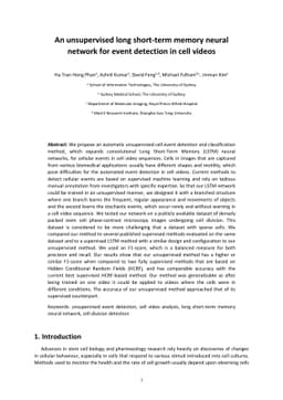 An unsupervised long short-term memory neural network for event
  detection in cell videos