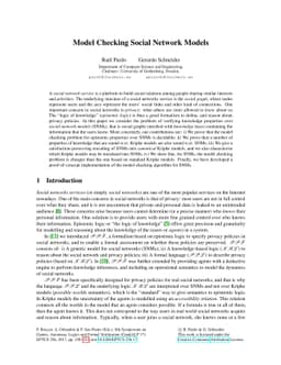 Model Checking Social Network Models