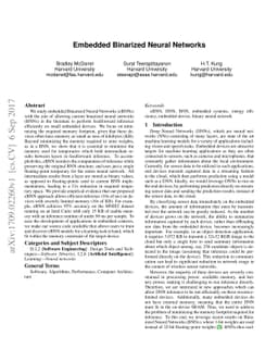 Embedded Binarized Neural Networks