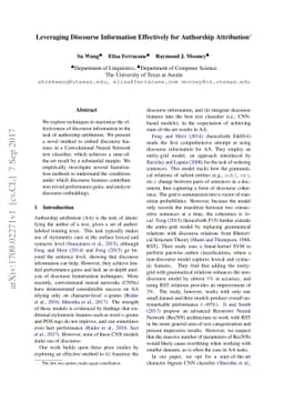 Leveraging Discourse Information Effectively for Authorship Attribution