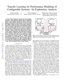Transfer Learning for Performance Modeling of Configurable Systems: An
  Exploratory Analysis