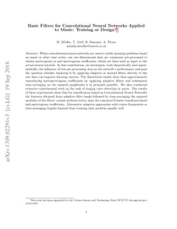 Basic Filters for Convolutional Neural Networks Applied to Music:
  Training or Design?