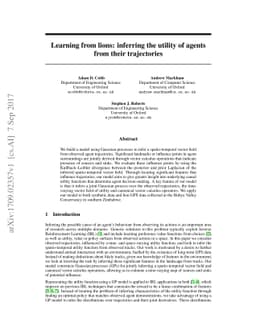 Learning from lions: inferring the utility of agents from their
  trajectories