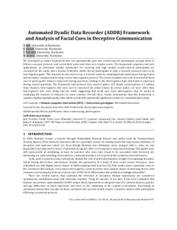 Automated Dyadic Data Recorder (ADDR) Framework and Analysis of Facial
  Cues in Deceptive Communication
