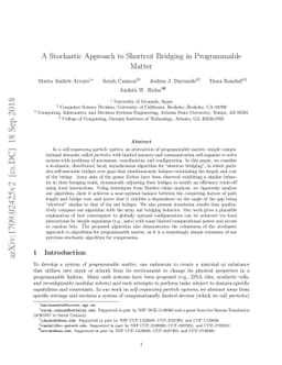 A Stochastic Approach to Shortcut Bridging in Programmable Matter