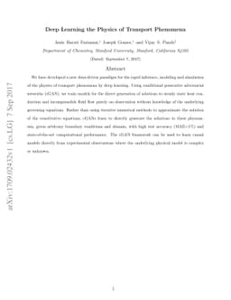 Deep Learning the Physics of Transport Phenomena