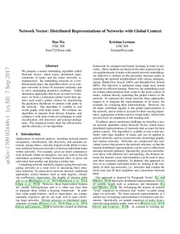 Network Vector: Distributed Representations of Networks with Global
  Context