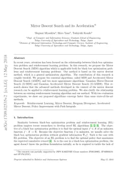 Mirror Descent Search and its Acceleration