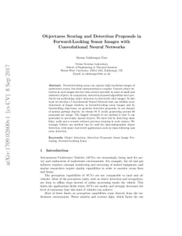Objectness Scoring and Detection Proposals in Forward-Looking Sonar
  Images with Convolutional Neural Networks