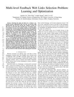 Multi-level Feedback Web Links Selection Problem: Learning and
  Optimization