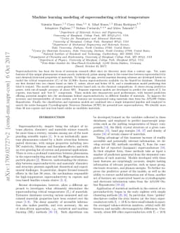 Machine learning modeling of superconducting critical temperature