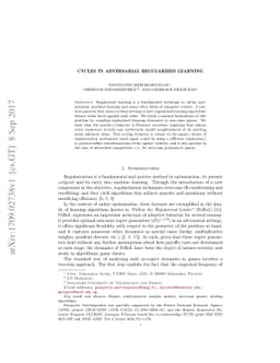 Cycles in adversarial regularized learning