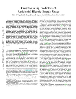 Crowdsourcing Predictors of Residential Electric Energy Usage