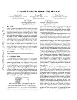FreeGuard: A Faster Secure Heap Allocator
