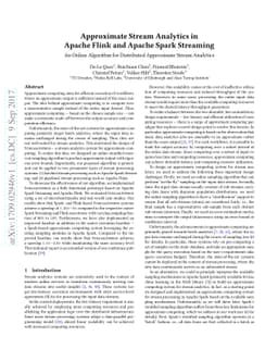 Approximate Stream Analytics in Apache Flink and Apache Spark Streaming