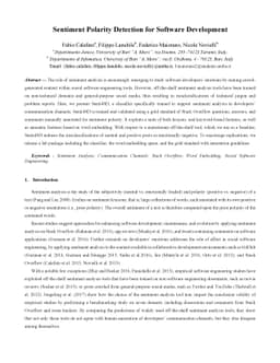 Sentiment Polarity Detection for Software Development