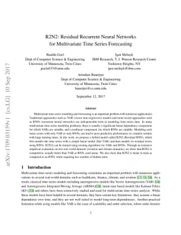 R2N2: Residual Recurrent Neural Networks for Multivariate Time Series
  Forecasting