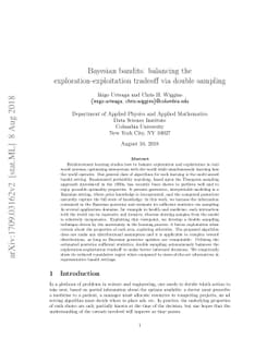Bayesian bandits: balancing the exploration-exploitation tradeoff via
  double sampling