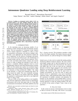 Autonomous Quadrotor Landing using Deep Reinforcement Learning
