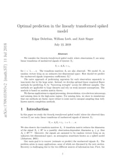 Optimal prediction in the linearly transformed spiked model