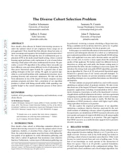 The Diverse Cohort Selection Problem