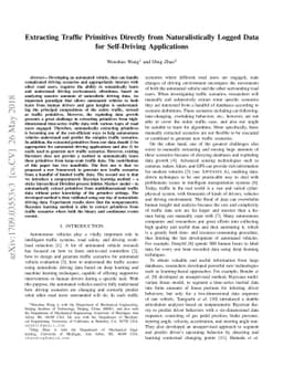 Extracting Traffic Primitives Directly from Naturalistically Logged Data
  for Self-Driving Applications