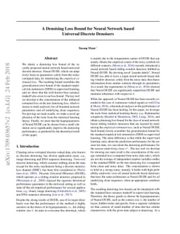 A Denoising Loss Bound for Neural Network based Universal Discrete
  Denoisers