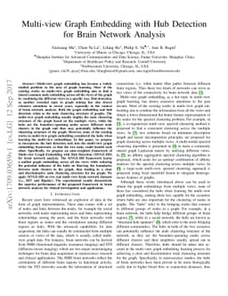 Multi-view Graph Embedding with Hub Detection for Brain Network Analysis