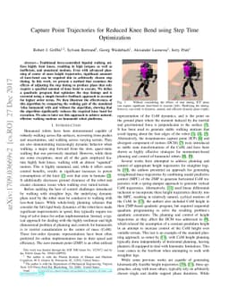 Capture Point Trajectories for Reduced Knee Bend using Step Time
  Optimization