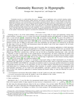 Community Recovery in Hypergraphs
