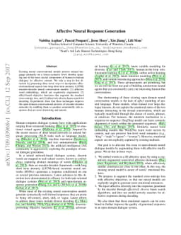 Affective Neural Response Generation