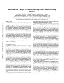 Information Design in Crowdfunding under Thresholding Policies
