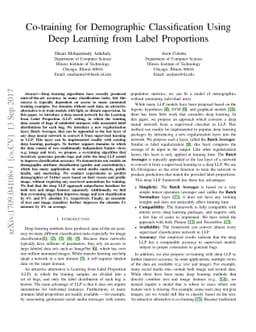 Co-training for Demographic Classification Using Deep Learning from
  Label Proportions