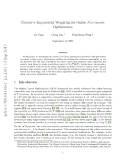 Recursive Exponential Weighting for Online Non-convex Optimization
