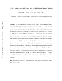 Model Selection Confidence Sets by Likelihood Ratio Testing