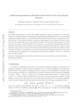 Likelihood Approximation With Hierarchical Matrices For Large Spatial
  Datasets
