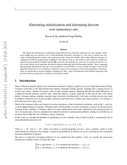 Alternating minimization and alternating descent over nonconvex sets