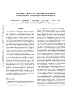 DeepVoting: A Robust and Explainable Deep Network for Semantic Part
  Detection under Partial Occlusion