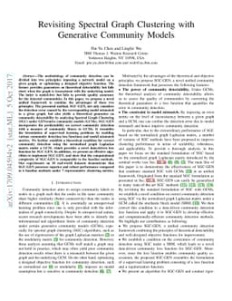 Revisiting Spectral Graph Clustering with Generative Community Models