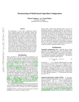 Warmstarting of Model-based Algorithm Configuration