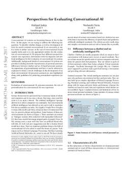 Perspectives for Evaluating Conversational AI